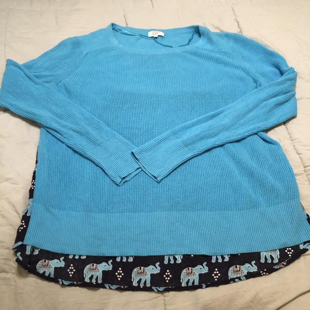 Crown + Ivy petite  women's long sleeve shirt petite Elephant design